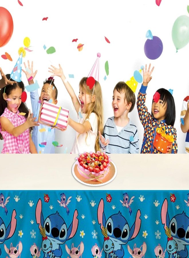 Omto 2Pcs Stitch Tablecloth Disposable Tablecover Birthday Party Supplies and Decorations for Kid Boy Baby Shower Rectangle Tables 70"X42",2 Pack - Image 5